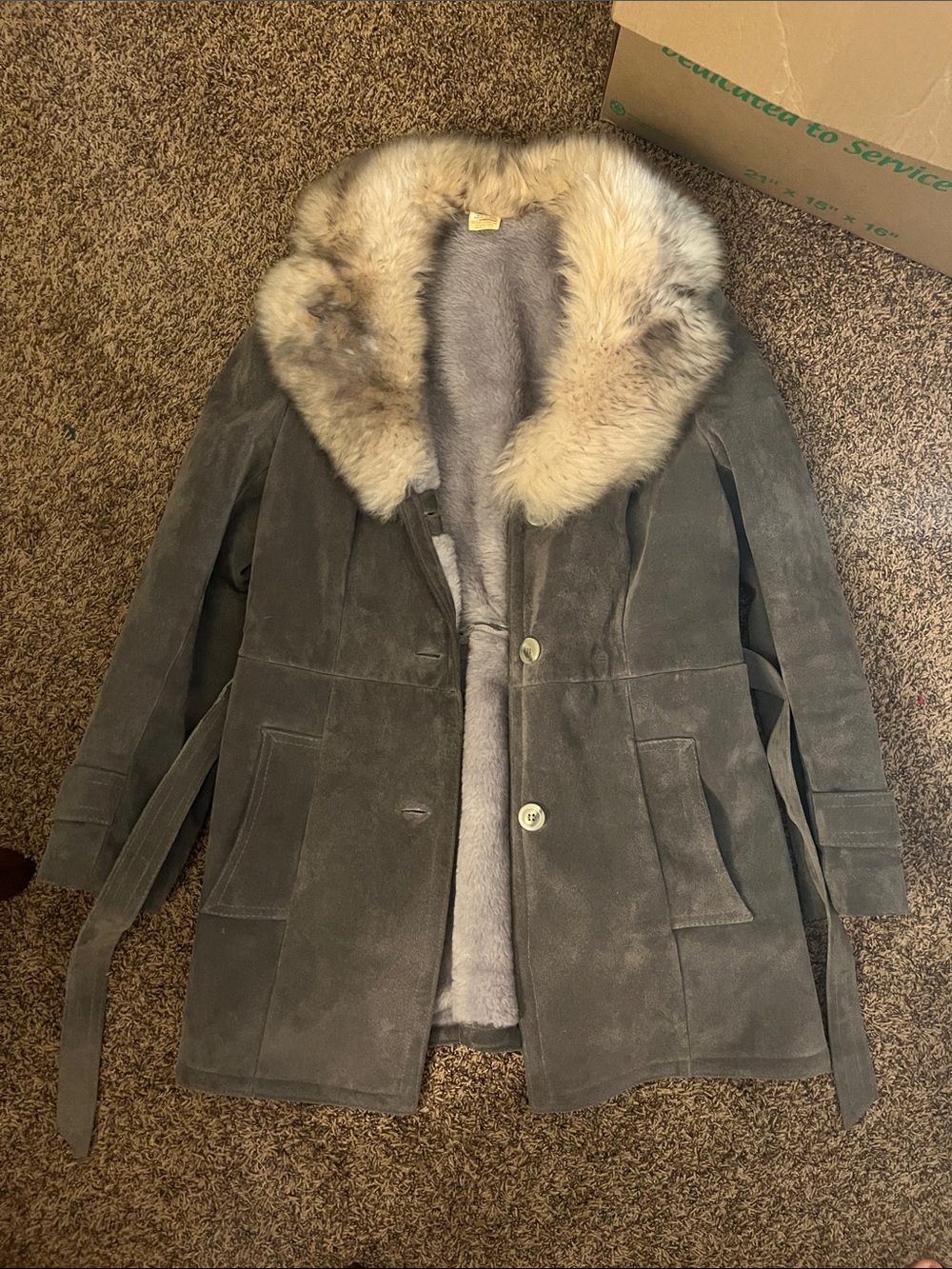 Vintage Leather Fur Coat